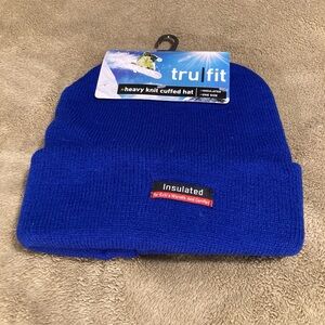 NWT Tru Fit Insulated Heavy Knit Cuffed Hat Blue Size OS (#1)
